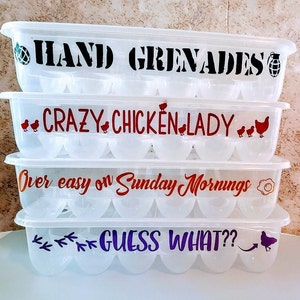 2-Plastic Reusable egg containers - Funny Egg Carton- Dozen eggs- Chicken Coop- Egg Holders - storage - Egg Containers-plastic container-egg