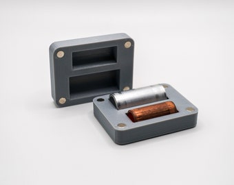 Caja de almacenamiento con guía de cestas de agujas de pino magnéticas hechas a mano: organizador de manualidades DIY