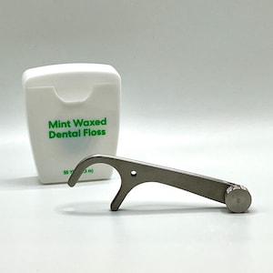 Reusable Stainless Steel Metal Flosser Pick - Eco Friendly & Sustainable / Refillable with any floss / Stainless Steel