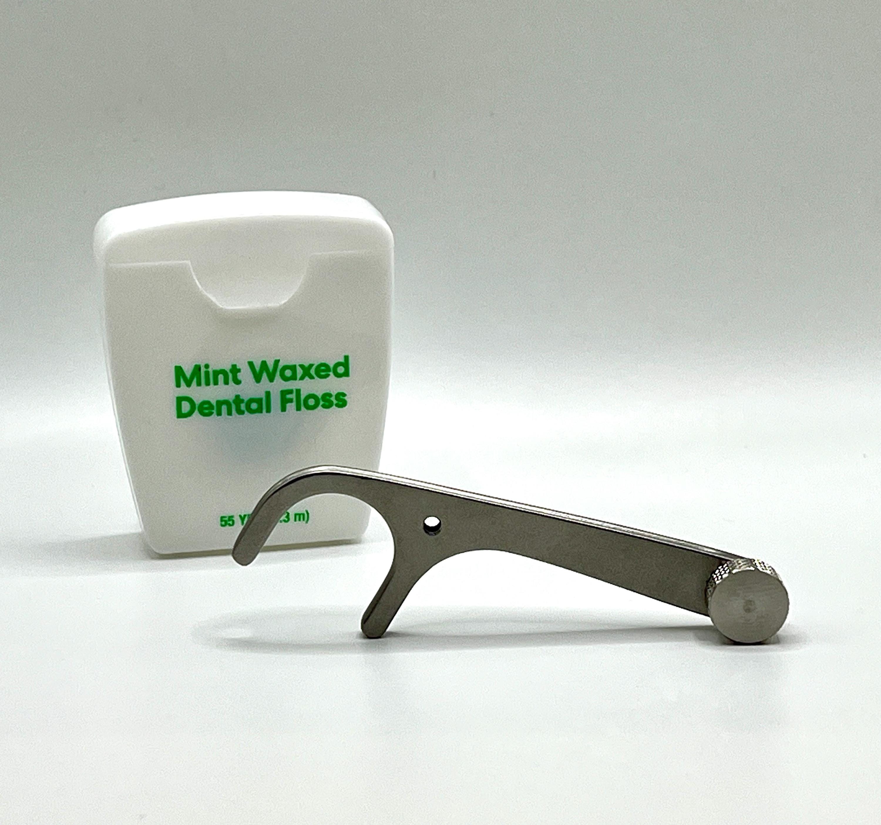 Reusable Stainless Steel Metal Flosser Pick - Eco Friendly & Sustainable / Refillable with any floss / Stainless Steel