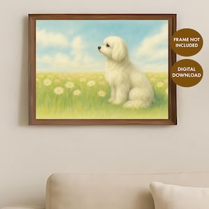 Maltese Poster, Digital Download, Maltese Mom Gift, Maltese Art, Dog Owner Gift, Printable Art, Maltese Illustration, Maltese Owner Gift