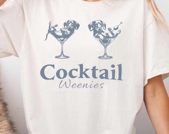 Cocktail Weenies, Dachshund Shirt, Doxie Love, Wiener Dog Shirt, Cute Dachshund T-Shirt, Sausage Dog Shirt, Dog Lover Gift, Weenie Dog Shirt
