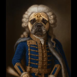 Custom Royal Dog Portraits, Personalized Dog Art, Based on Real Historic Paintings, Historical Art, Dog Memorial Art, Historical Painting