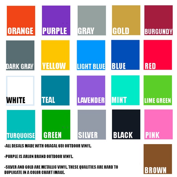 Vinyl Window Color Chart