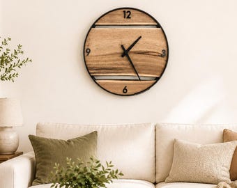 Made to Order 18” Wall Clock in Butternut Live Edge