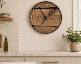 Made to Order 14” Wall Clock in Butternut Live Edge