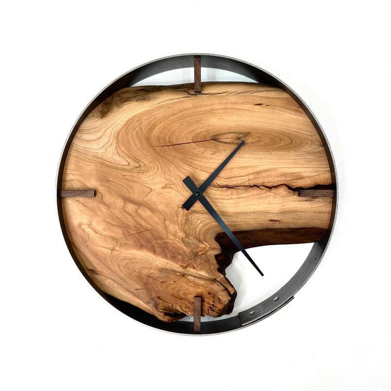 Made to Order 14 Black Walnut Live Edge Wood Wall Clock, Unique Handcrafted Gift image 3