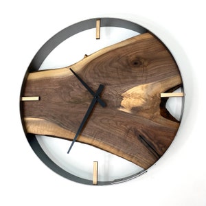 Made to Order Clock, 21 Diameter Black Walnut Wood Wall Clock, Unique Gift Idea perfect for Anniversary or Housewarming image 6