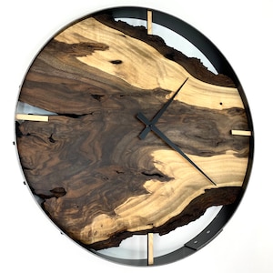 Made to Order Clock, 21 Diameter Black Walnut Wood Wall Clock, Unique Gift Idea perfect for Anniversary or Housewarming image 7