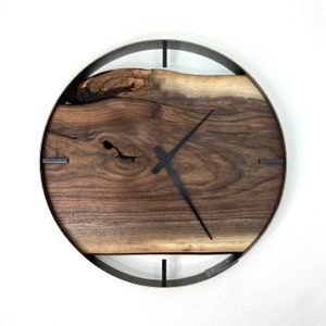 Made to Order 14 Black Walnut Live Edge Wood Wall Clock, Unique Handcrafted Gift image 2