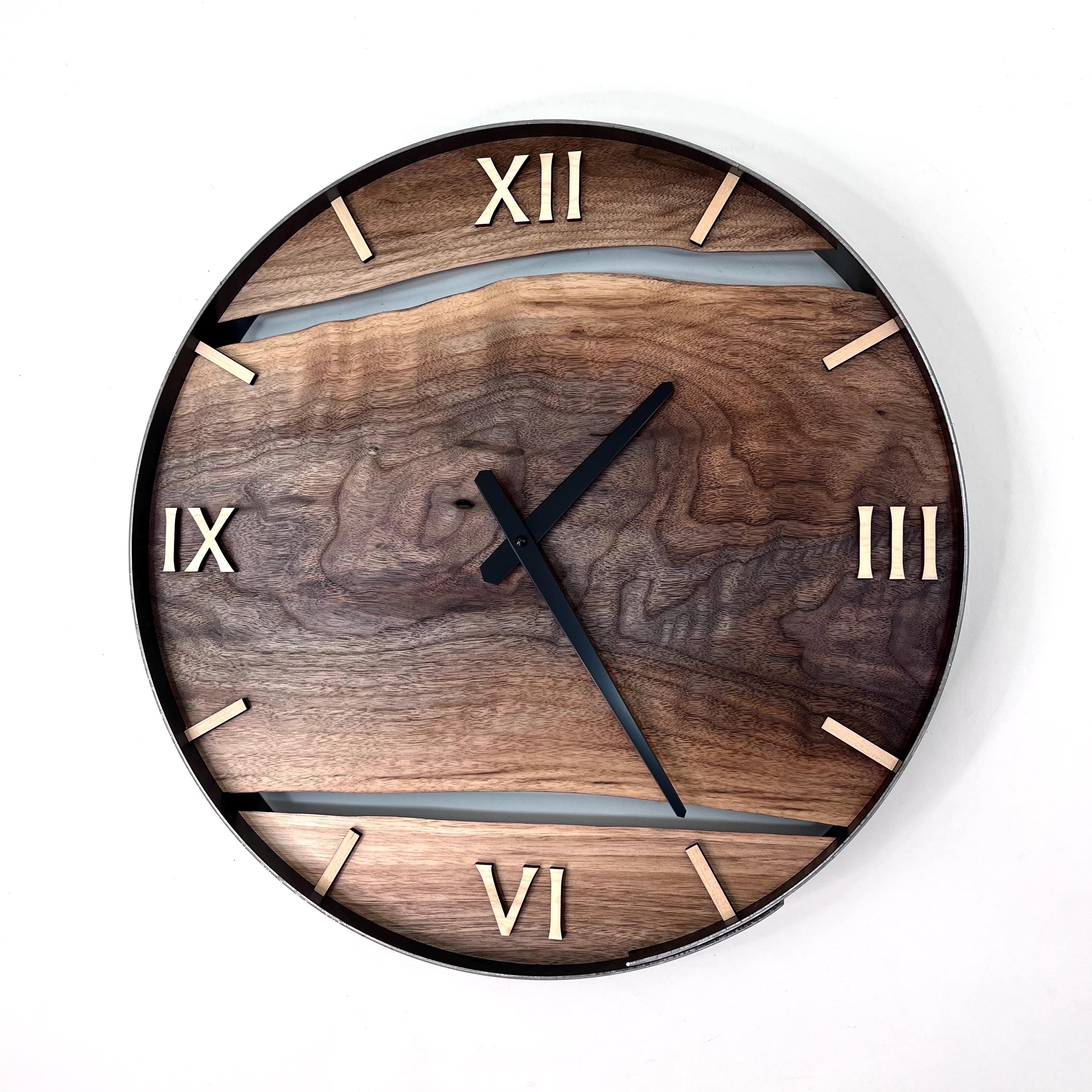 Made to Order 18” Wall Clock in Black Walnut Live Edge - Etsy