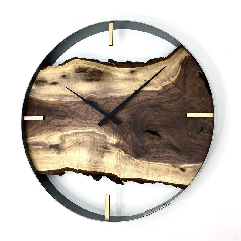 Made to Order Clock, 21 Diameter Black Walnut Wood Wall Clock, Unique Gift Idea perfect for Anniversary or Housewarming image 5