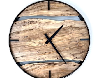 Maple Live Edge Wall Clock: Modern Rustic Home Decor