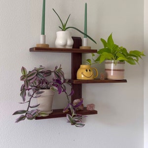 3 Tier Walnut Floating Shelf