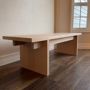 Solid Oak Bench/Coffee Table with Traditional Joinery
