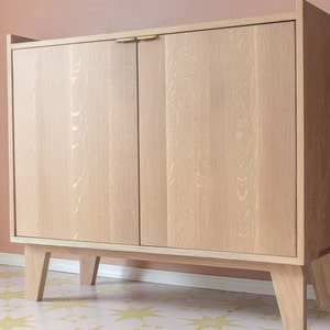 White Oak Wine & Liquor Cabinet