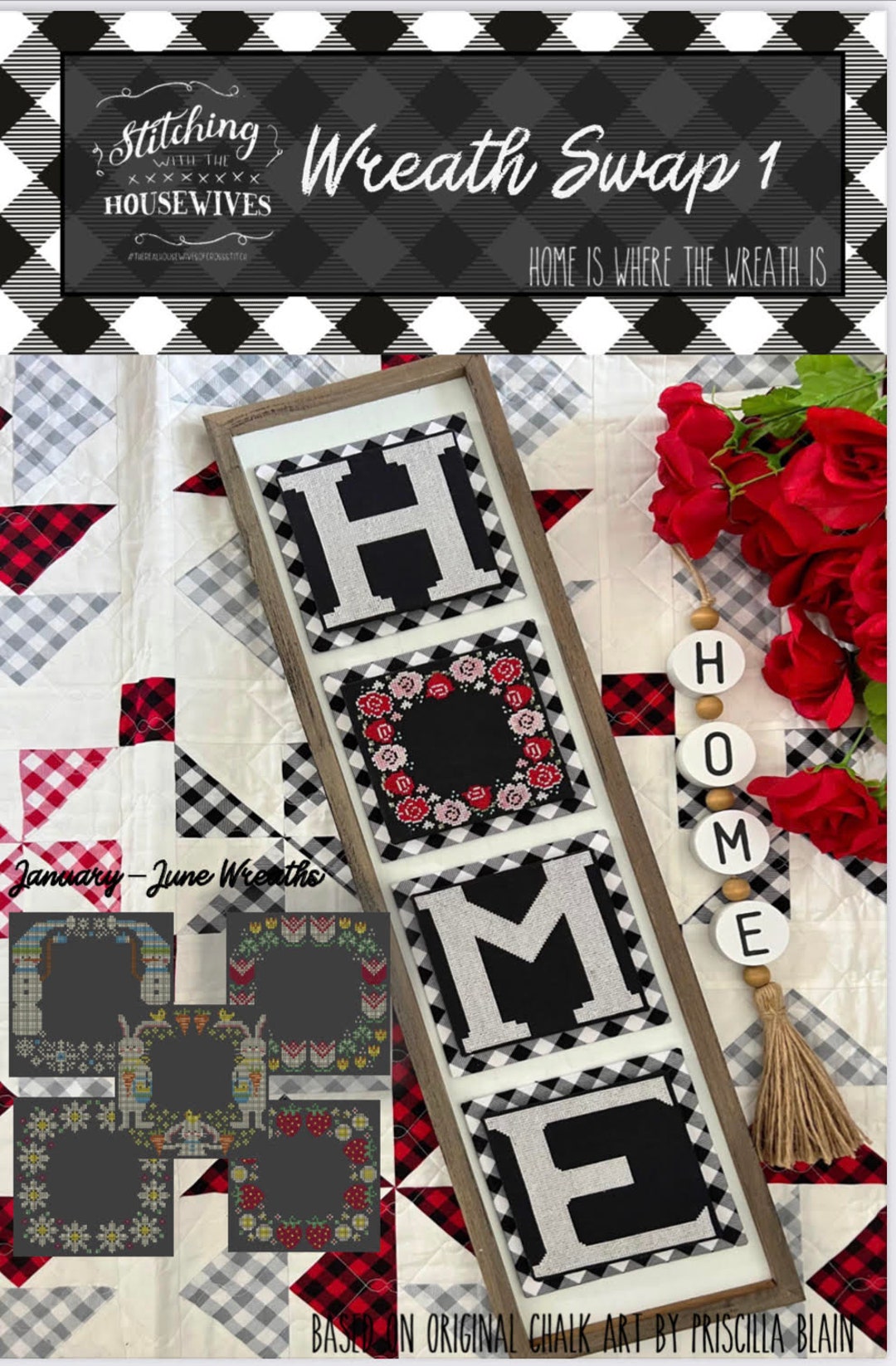 Home is Where the Wreath is Wreath Swap 1 Cross Stitch Pattern by