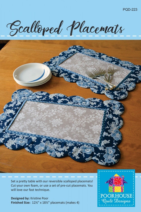 Scalloped Placemats Pattern by Poor House Quilt Designs Etsy