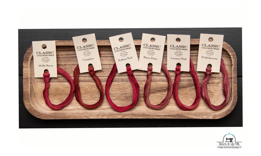 Classic Colorworks Floss Reds for Cross Stitch/embroidery/overdyed