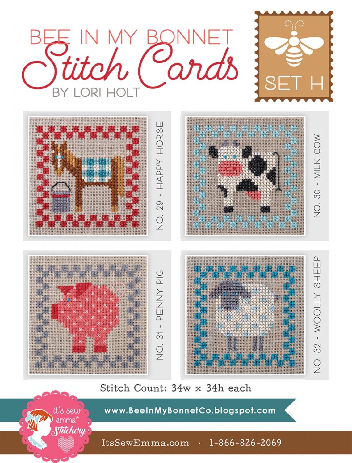 Stitch Cards Set F G H By Lori Holt Etsy