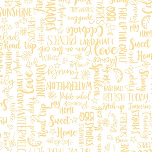 Red, White & Bloom &quot;Wordy Words&quot; Fabric by Maywood Studio For Kimberbell SBY