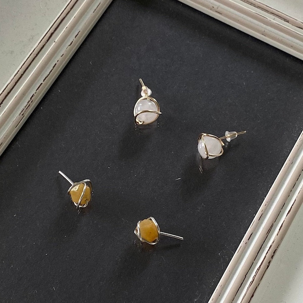 Semi-precious Stone Studs