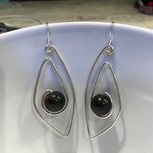 Sterling Silver Abstract Bead Earrings