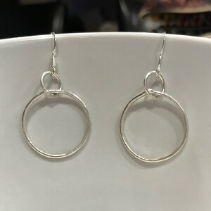 Handmade Sterling Silver Textured Hoop Earrings