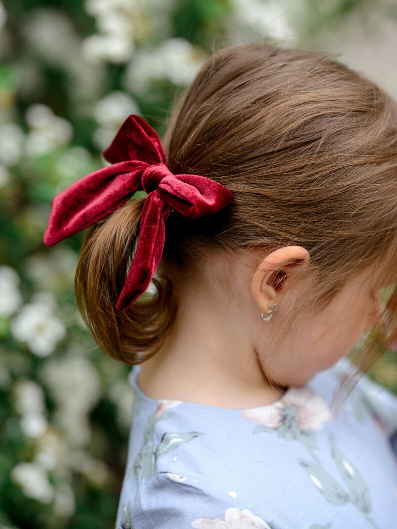 Velvet Orange Bow Hair Clip Etsy
