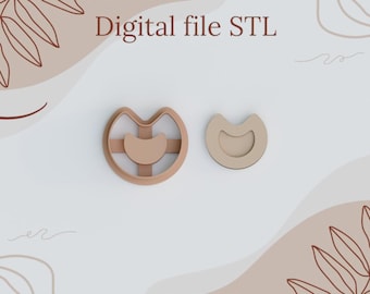 Digital STL files for 3D printing Clay earrings "Moon" cutters Polymer clay tools sharp version cutters download files