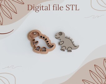 Digital STL files for 3D printing Clay earrings "Dino" cutters Polymer clay tools sharp version cutters download files
