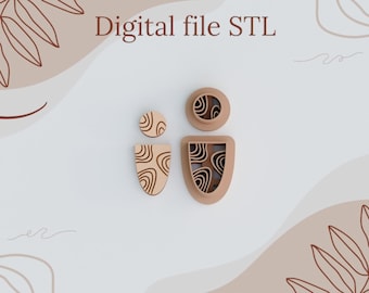 Digital STL files for 3D printing Clay earrings Boho Arch Geometry cutters Polymer clay tools sharp version cutters download files