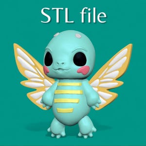 Cute Winged Creature STL File with Flexible Legs for 3D Printing – DIY Craft Tools Instant Download