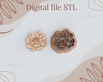 STL Digital Files for Polymer Clay Cutters | 3D Printable Cookie Cutters | DIY Craft Tools | Instant download | Earrings cutters "Flower"