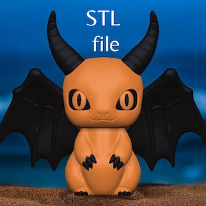 STL Digital File cute kawaii figure &quot;Devil Bat&quot; | 3D Printable Halloween figure DIY Craft Tools Instant Download Toy Desk decor