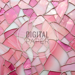 Puede incluir: Fondo de mosaico de azulejos rosas con un círculo blanco que contiene el texto "DIGITAL PAPER".