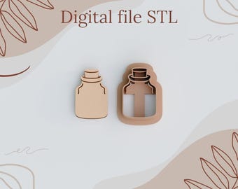 May include: A digital STL file for 3D printing a bottle cutter. The cutter is shown in brown with a light brown outline.