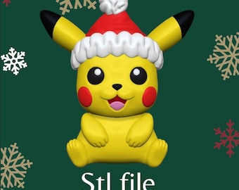 Leuk kawaii flexibel feestelijk wezen 3D STL-bestand - kersteditie