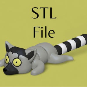 STL Digital File cute kawaii flexi keychain &quot;Lemur&quot; | 3D Printable Halloween figure DIY Craft Tools Instant Download