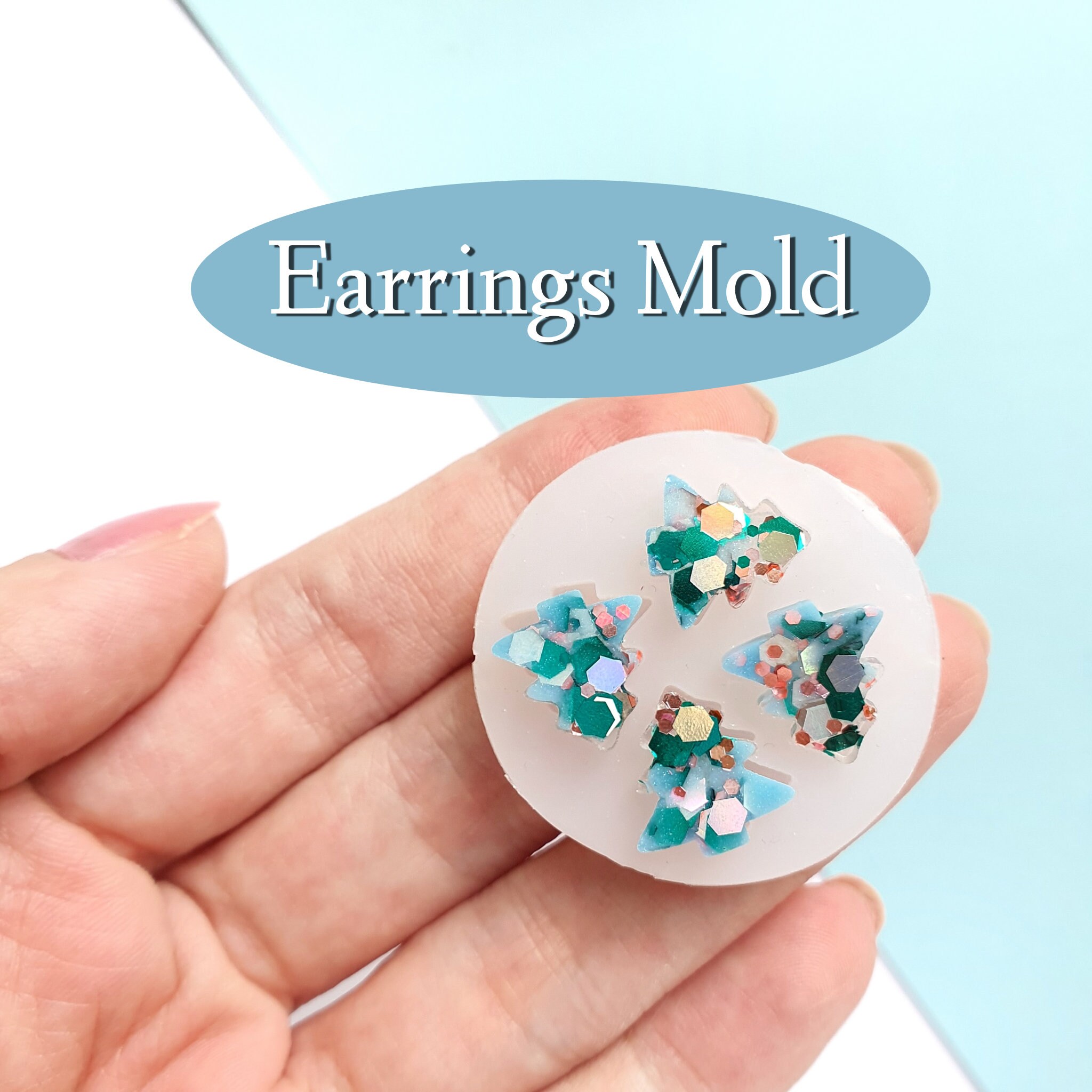 Silicone earring mold Christmas tree mould for Etsy