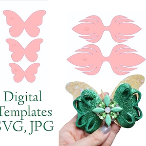 デジタルボウバタフライテンプレート SVG、JPG 形式 N-67、N-69