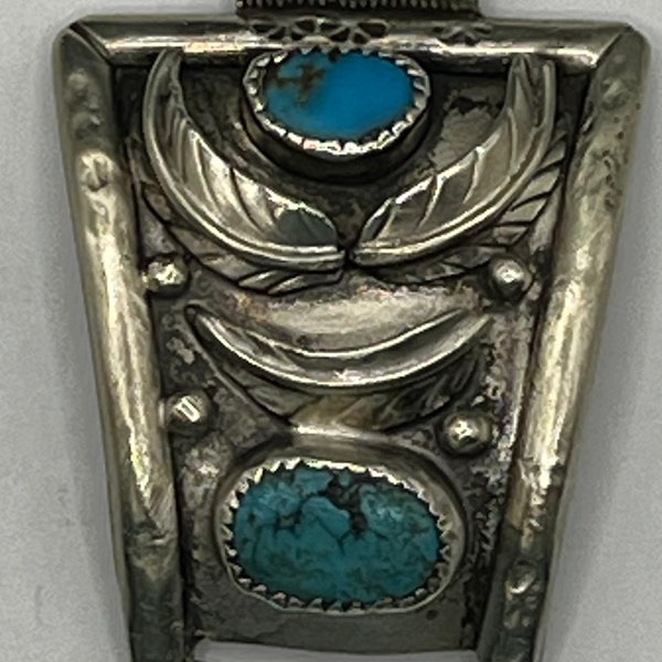 Large Vintage Southwestern Sterling Silver and Turquoise Apple Watch Band