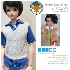 Pattern for Smart Doll Unisex Sweater Vest