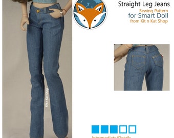 Pattern for Smart Doll Straight Leg Jeans or Pants.