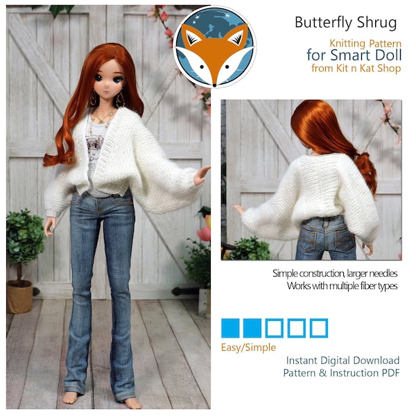 Pattern for Smart Doll Knitted Butterfly Shrug