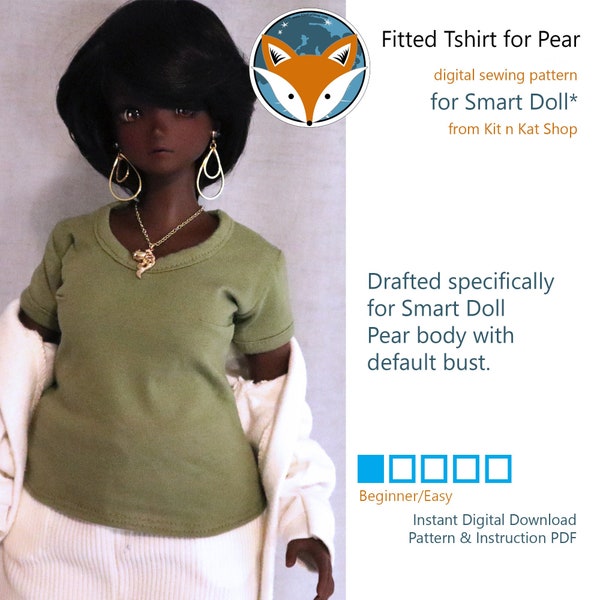 Digital Pattern for Smart Doll Pear - Banded Tshirt - Original Design