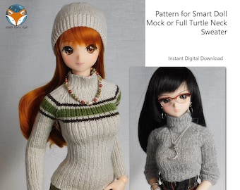 Pattern for Smart Doll Turtleneck Pullover Sweater