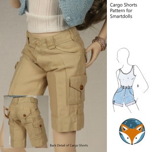 Pattern for Cargo Shorts for Smart Doll