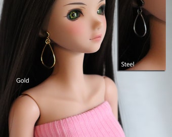 No-Hole Earrings for Smart Doll - Raindrop Hoop in Choice of 2 finishes