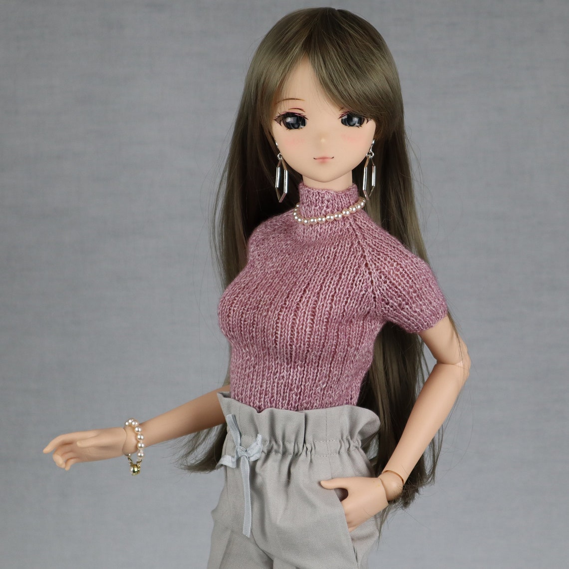 Warm Turtleneck Sweater for Smartdoll, beige for Smart doli, 1/3 bjd